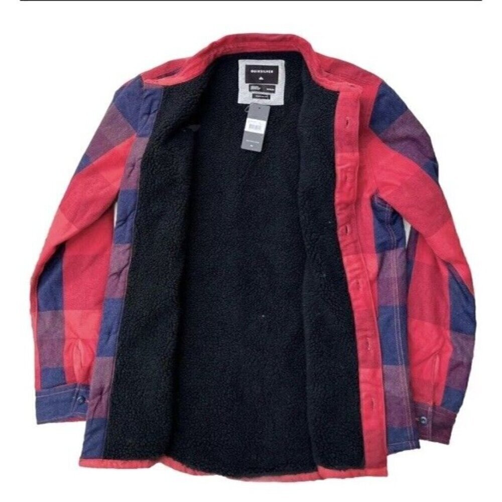 QuikSilver Men's Miho Stones GARNET SHERPA Long Sleeve Over Shirt Size M - Picture 3 of 16